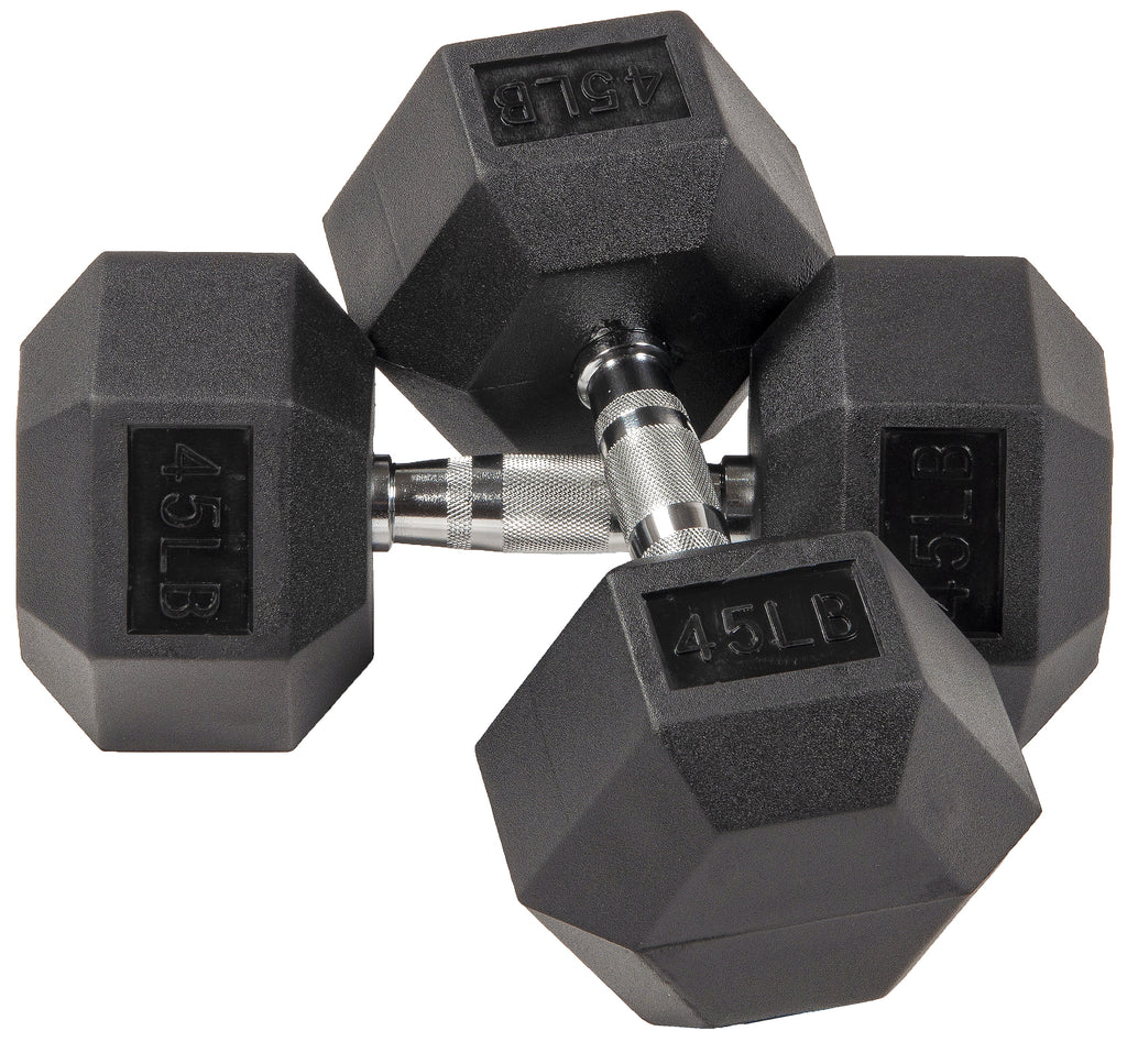 BalanceFrom Rubber Encased Hex Dumbbells, 20 Lbs. Pair