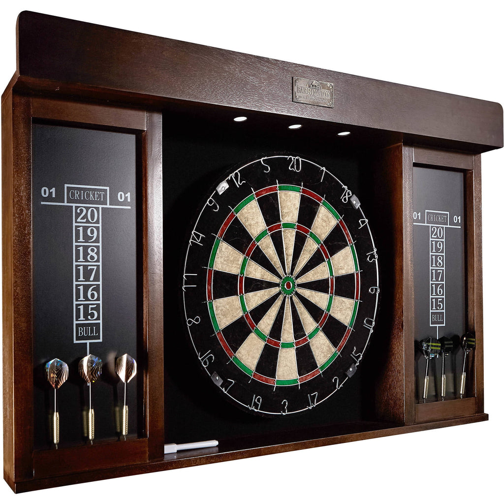 Barrington 40 inch Dartboard Cabinet with LED Lights, 40 inch x 4.375 inch x 24.625 inch