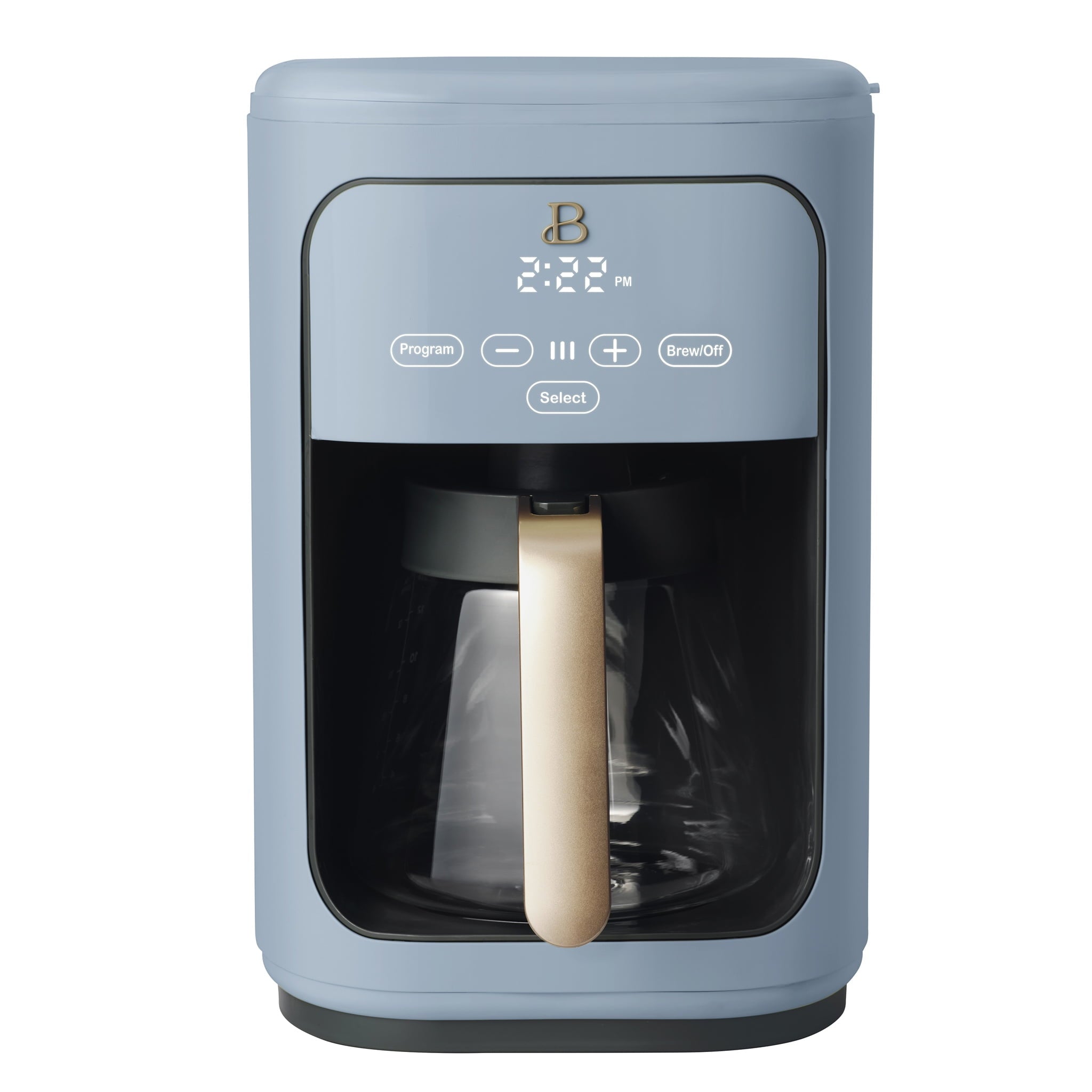 Beautiful 14-Cup Programmable Drip Coffee Maker with Touch-Activated Display, White Icing by Drew Barrymore