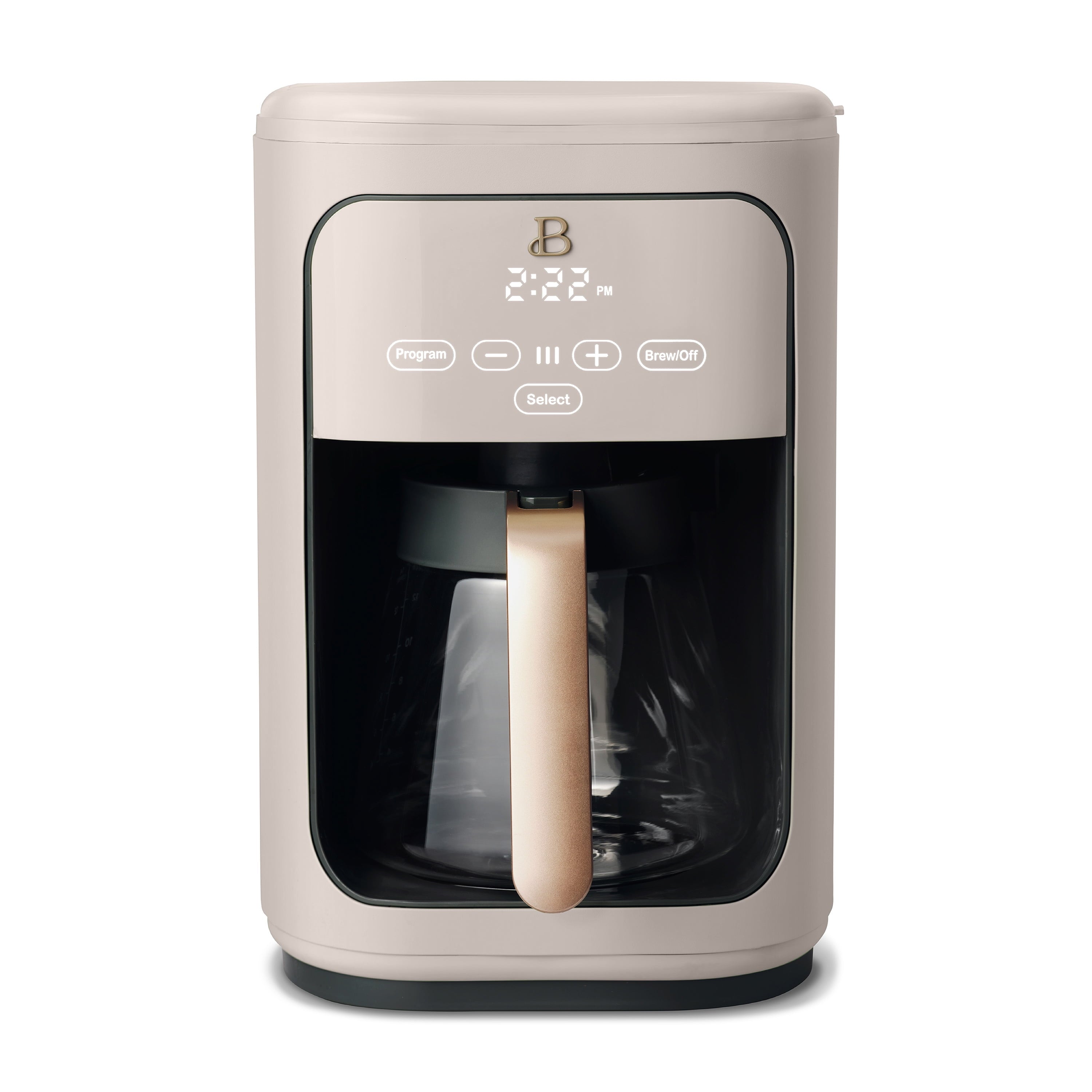Beautiful 14-Cup Programmable Drip Coffee Maker with Touch-Activated Display, White Icing by Drew Barrymore