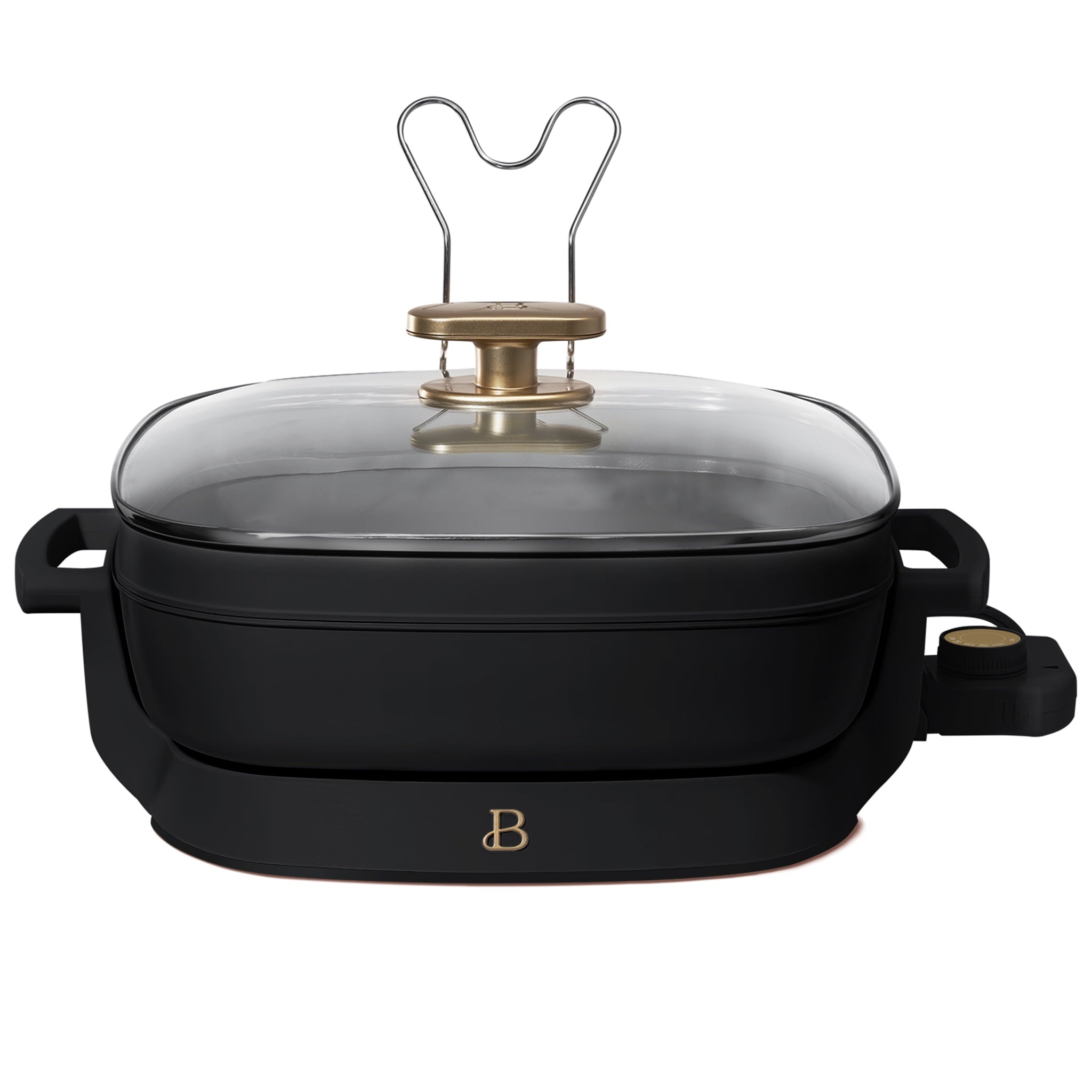 Beautiful 5 in 1 Electric Skillet - Expandable up to 7 Qt with Glass Lid, White Icing by Drew Barrymore