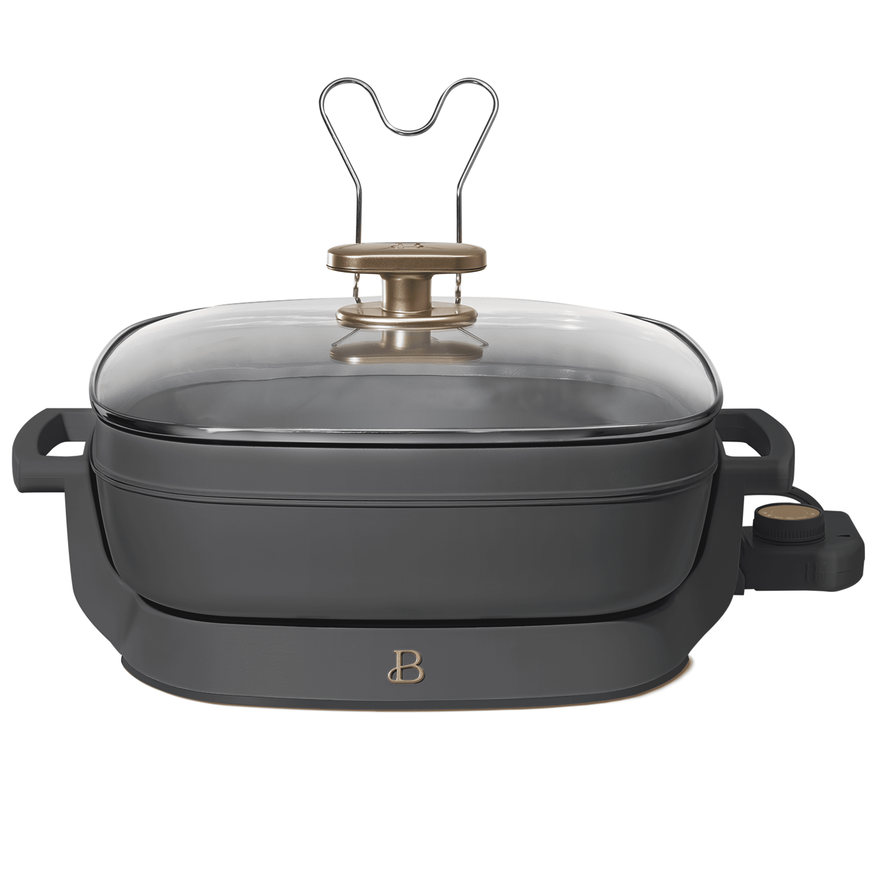 Beautiful 5 in 1 Electric Skillet - Expandable up to 7 Qt with Glass Lid, White Icing by Drew Barrymore