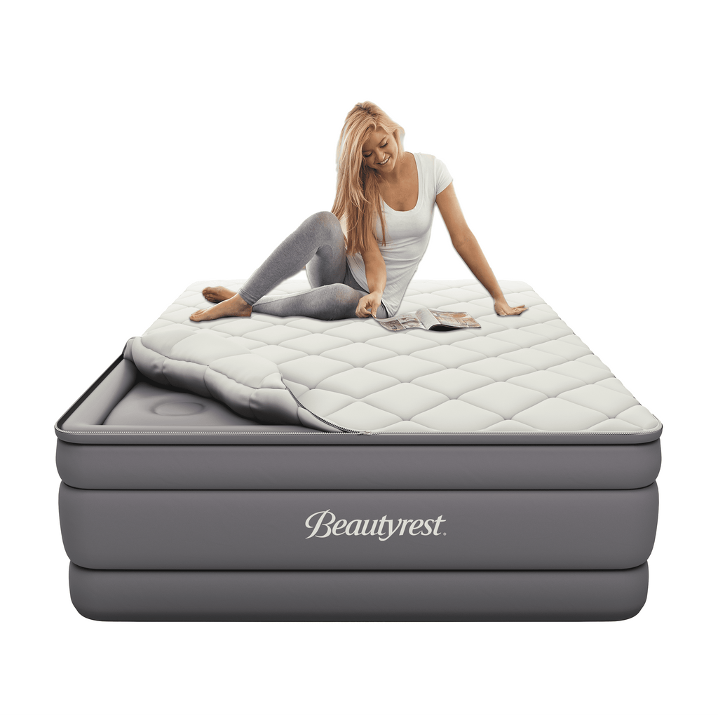 Beautyrest 20" Cushion Aire Quilted Pillow Top Air Bed Mattress with Built-in Pump Queen
