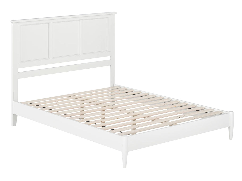 AFI Charlotte Queen Solid Wood Low Profile Platform Bed, White