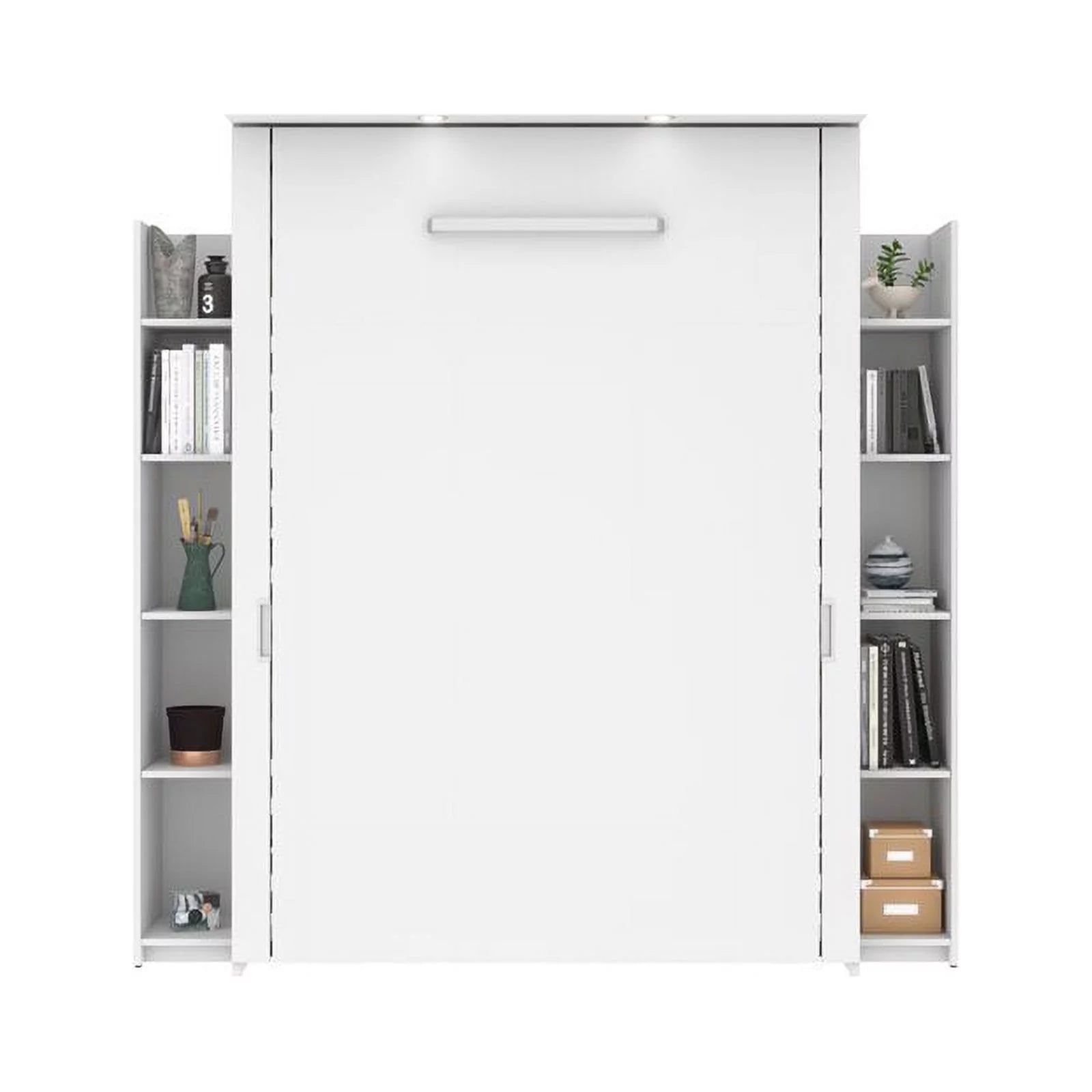 Atlin Designs 79" Full Murphy Bed and 2 Storage Units in White