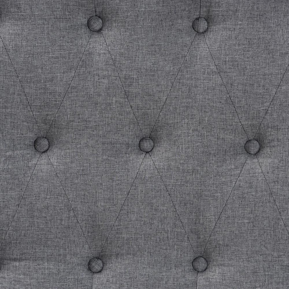 Baxton Studio Harumi Gray Fabric and Walnut Brown Wood King size Headboard