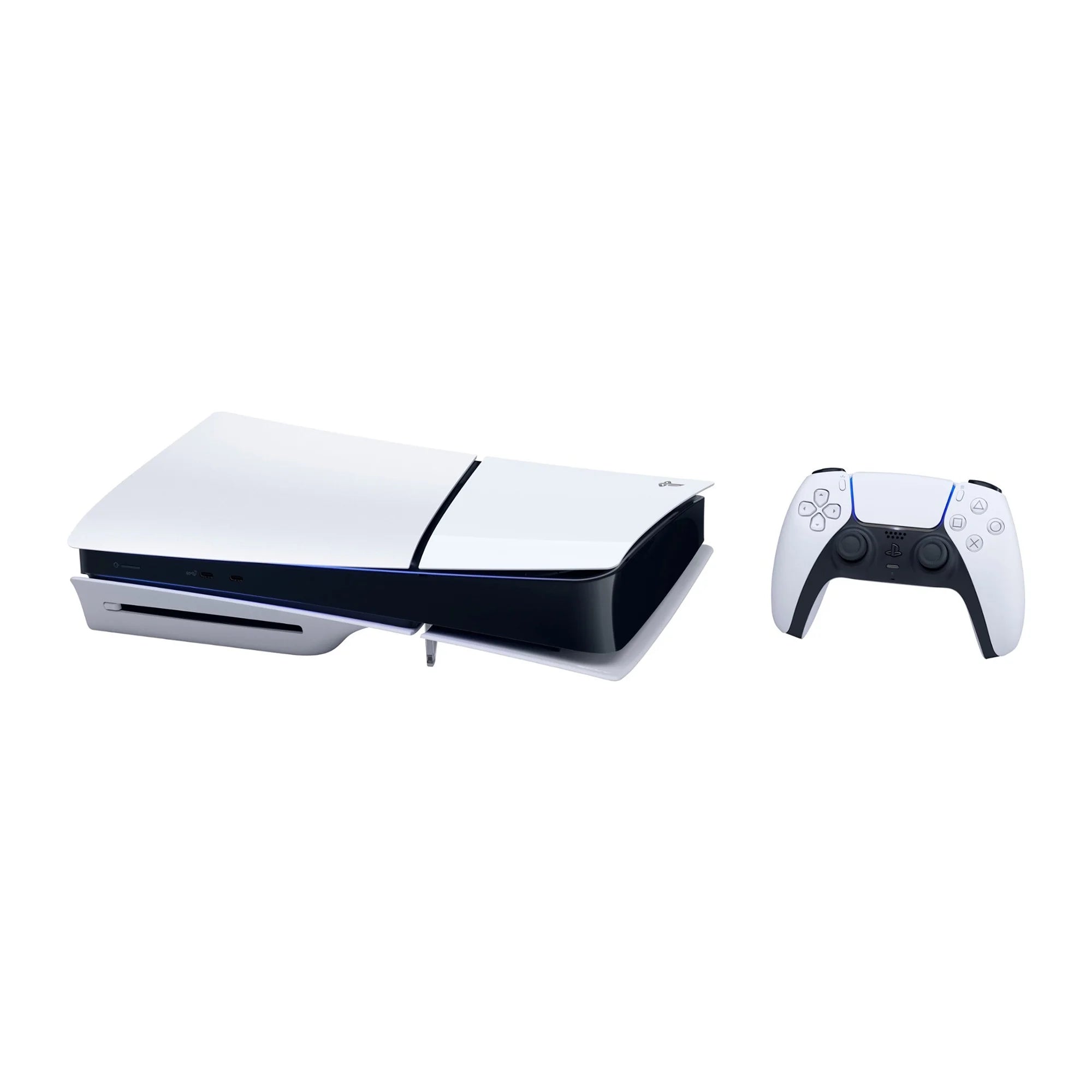 2023 New PlayStation 5 Slim Digital Edition Bundle with Two DualSense Controllers and Mytrix Controller Charger - White, Slim PS5 1TB PCIe SSD Gaming Console