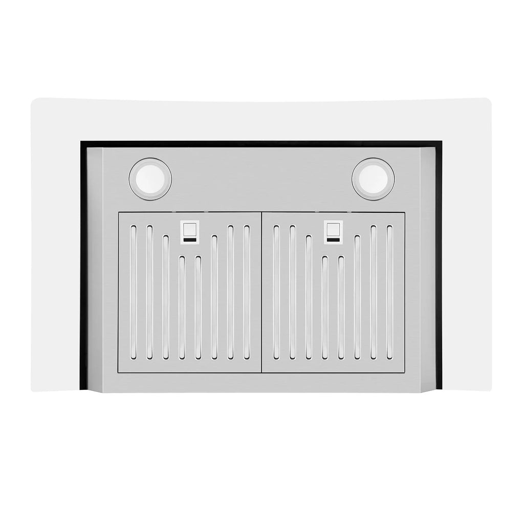 30 in. 400 CFM Ducted Kitchen Glass Wall Mount Range Hood in Stainless Steel