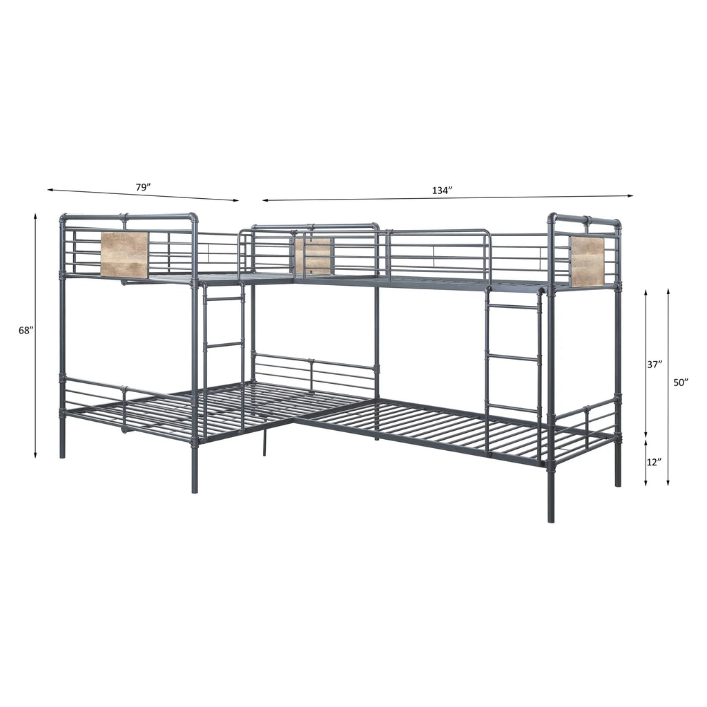 ACME Cordelia Twin over Full Bunk Bed in Sandy Black and Dark Bronze