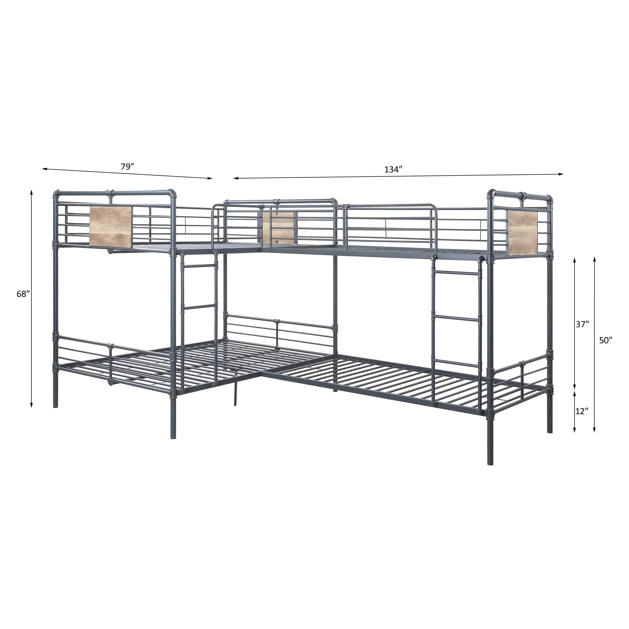 ACME Cordelia Twin over Full Bunk Bed in Sandy Black and Dark Bronze