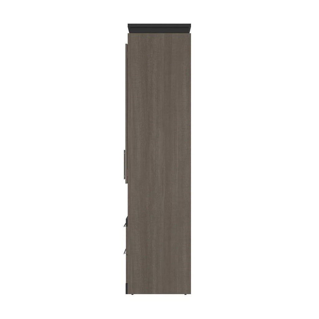 Atlin Designs 124" Queen Murphy Bed with Multifunctional Storage in Bark Gray