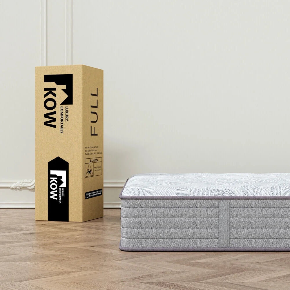 AFAN 12 Inch Full Size Mattresses, Gel Memory Foam Hybrid Pocket Spring Mattress in a Box,4 Layer Comfortable Foam,5 Zone Support , Edge Support, Back Pain & Pressure Relief.