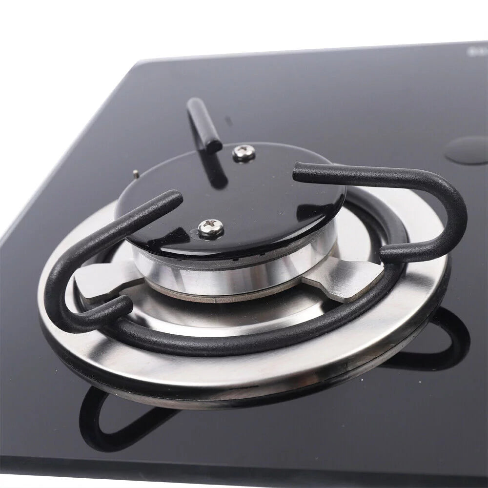 2 Burners Boat Caravan Gas Stove, Gas Cooktop Tempered Glass Built in Gas Stove,Cooktop Cast Iron Grate Stove-Top LPG for Caravan RV Camper Camper RV LPG Gas Hob Cooktop Tempered Glass Household