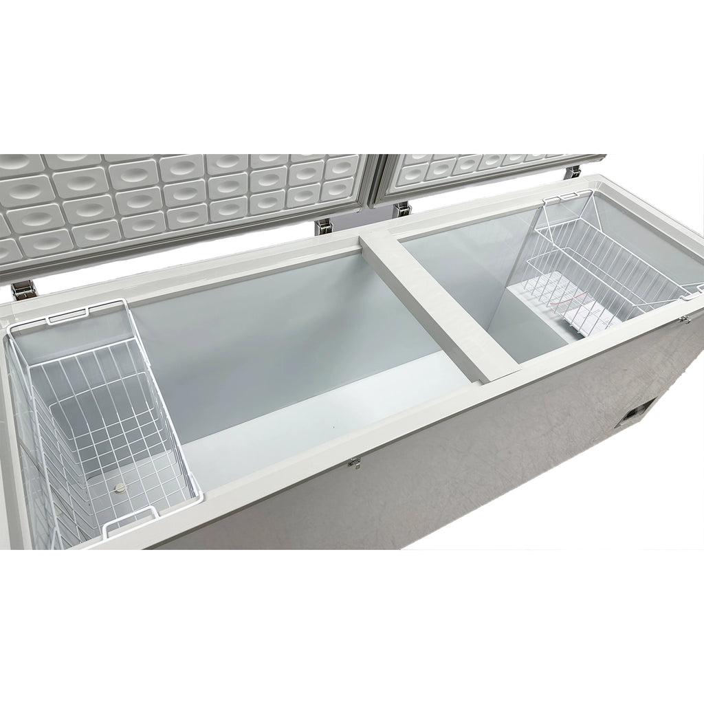 22 Cu.Ft. Chest Freezer, Deep Freezer with Top Open Two Door 83 in. Commercial ChestFreezer