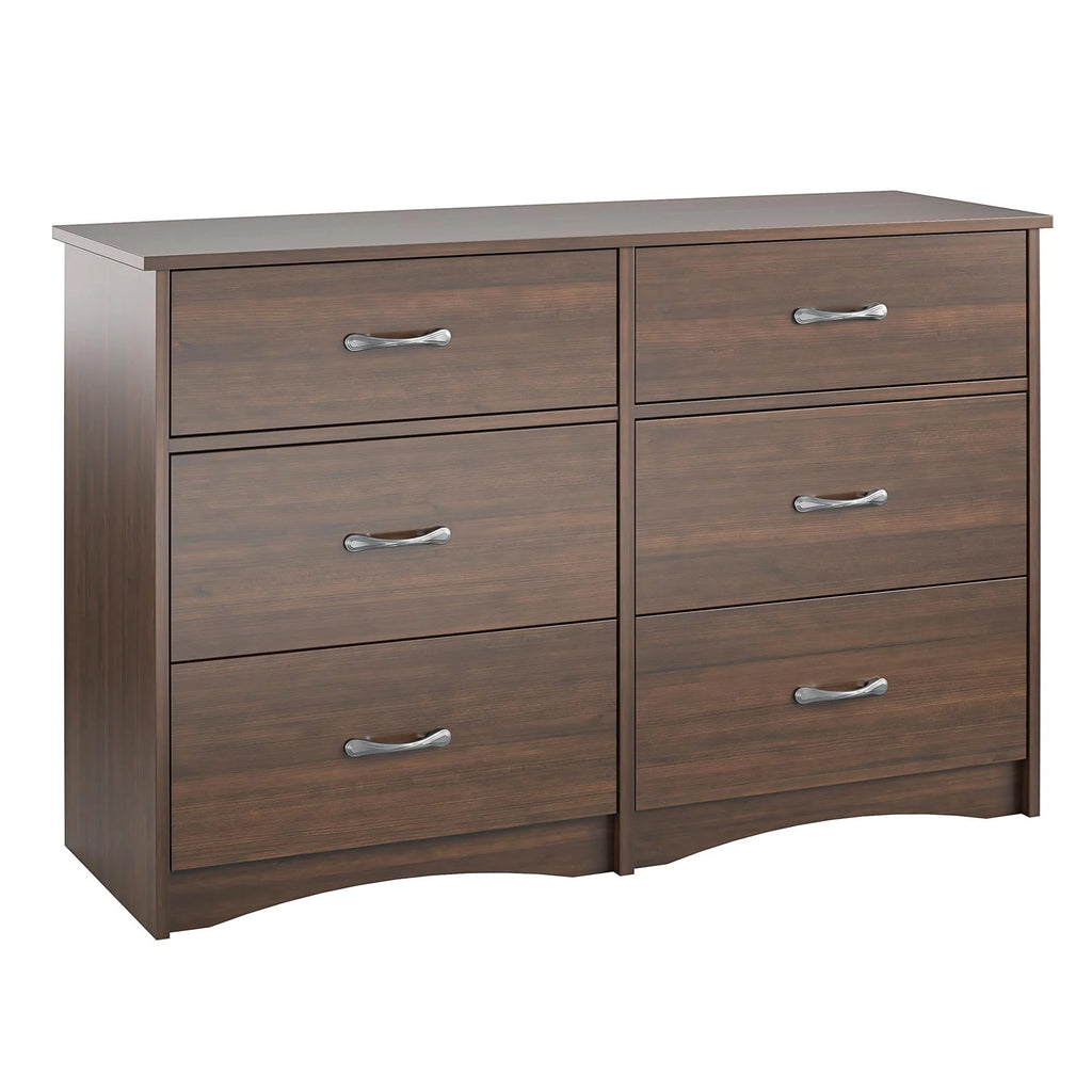 Ameriwood Home Jerry Hill Wide 6 Drawer Dresser, Cherry Oak