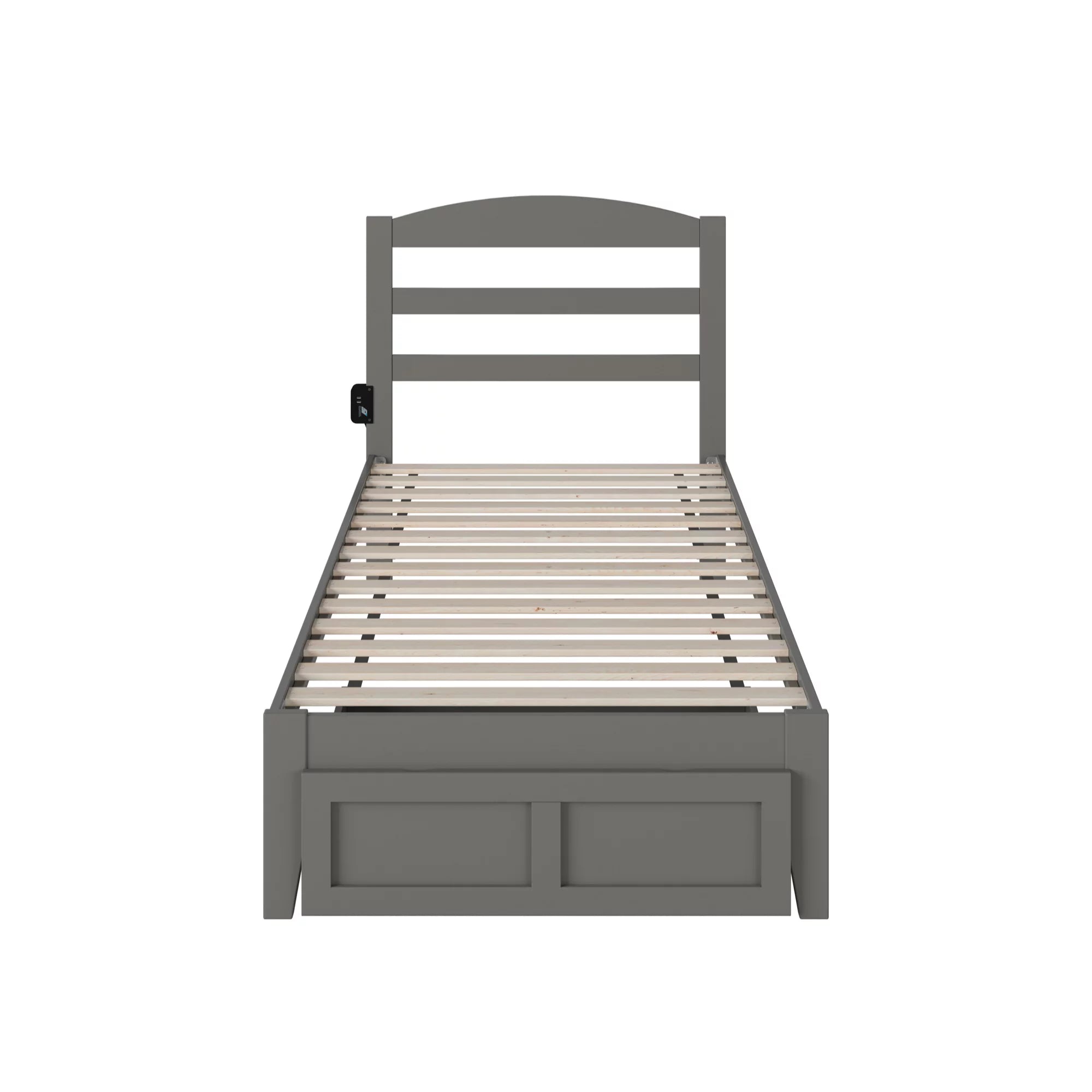 AFI Warren Solid Wood Traditional Twin Bed w/ Drawer in Gray