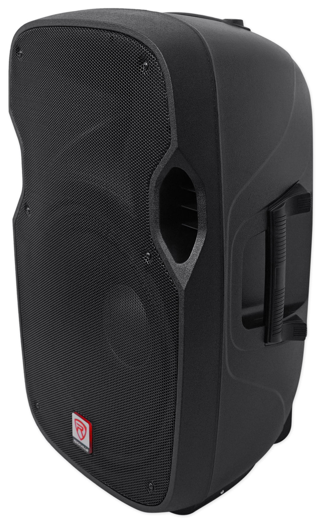 (2) Rockville SPGN154 15" 1600W DJ PA Speakers+Powered 4-Ch. Mixer+Stands+Cables