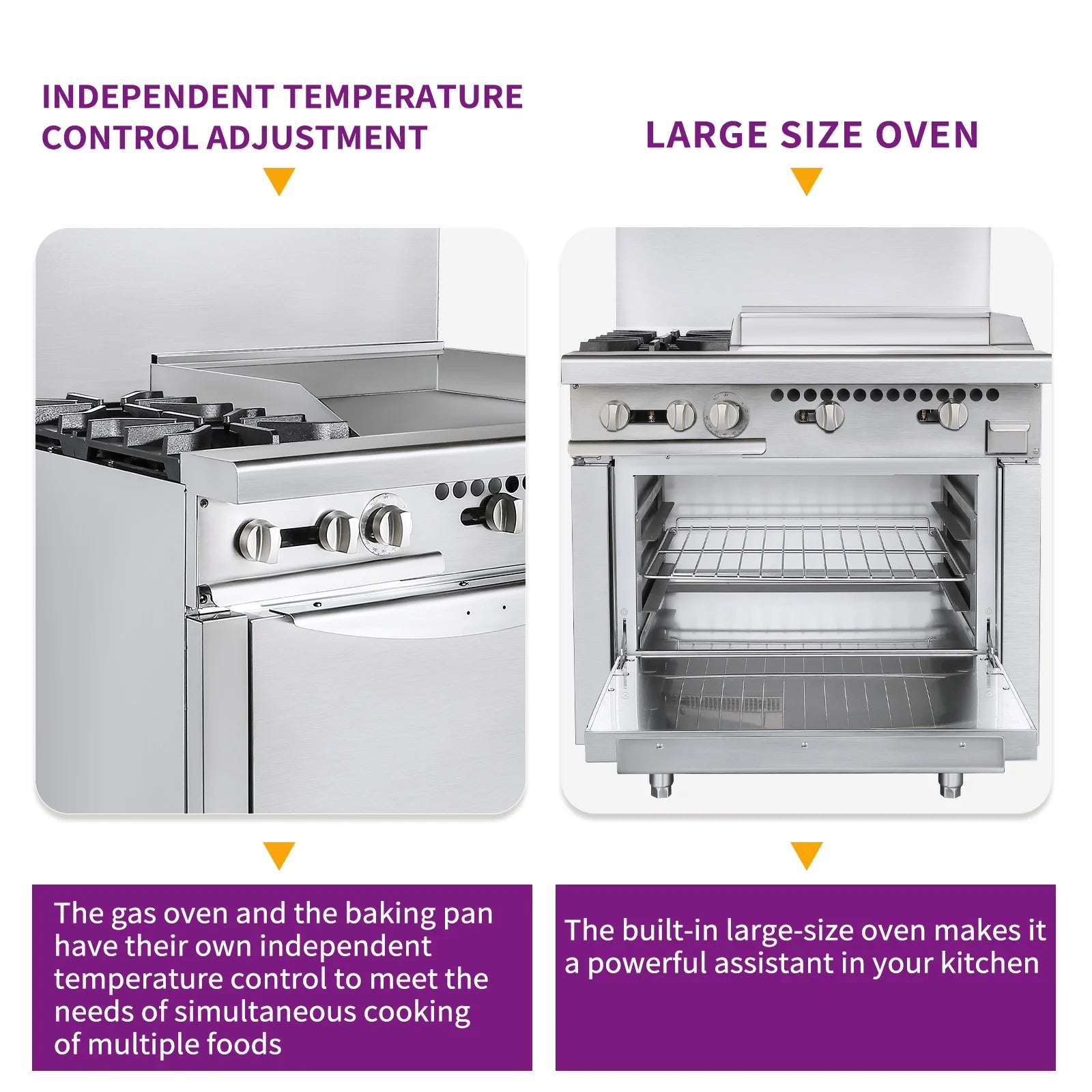 36" Stainless Steel Gas Range Stove