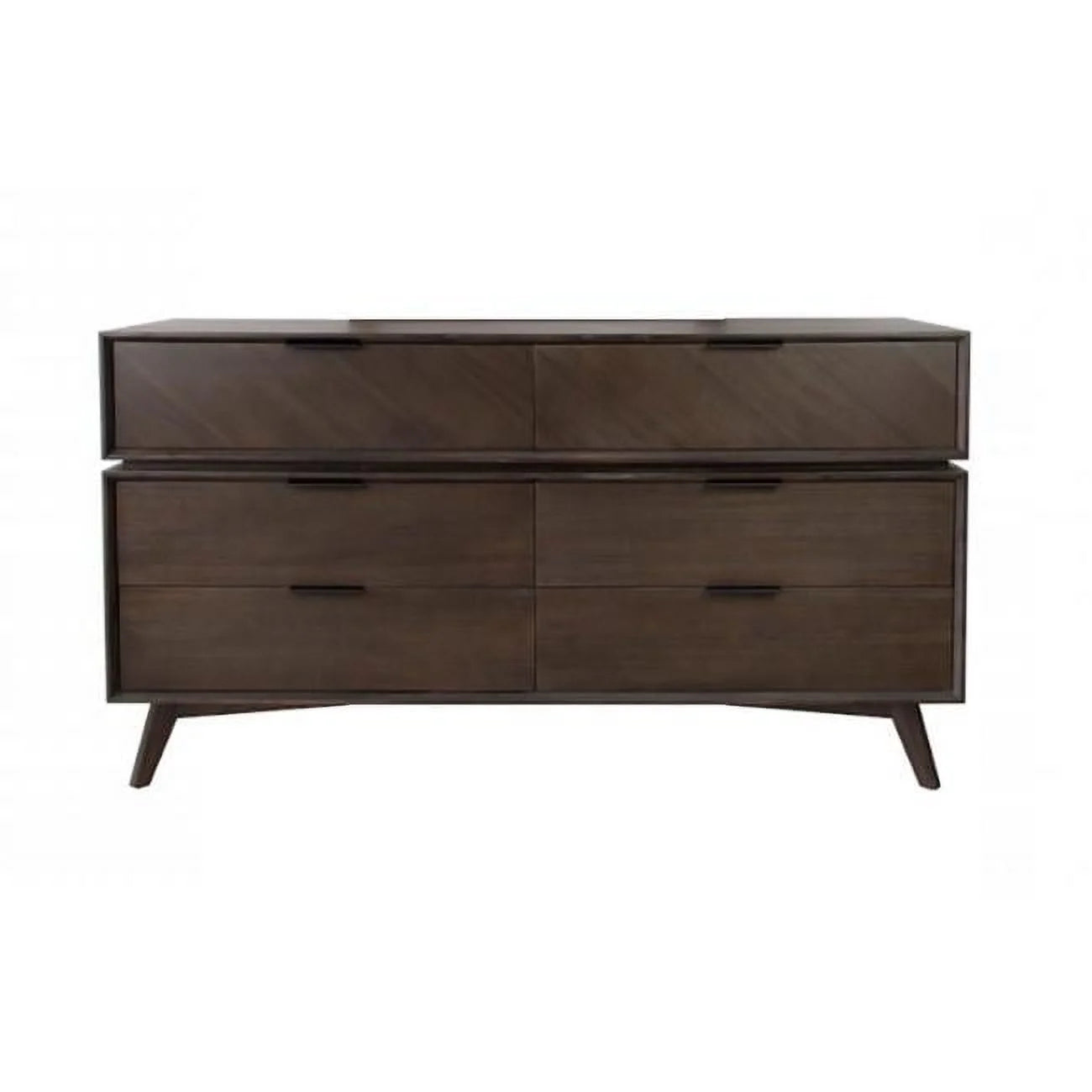 35 x 65 x 18 in. Acacia Solid Wood Six Drawers Double Dresser