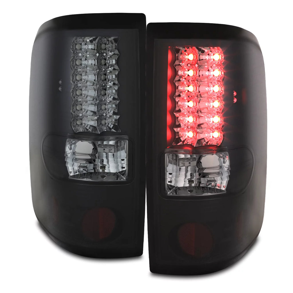 AKKON - For 04-08 Ford F150 Styleside Model Pickup Truck Black Smoke LED Tail Lights Brake Lamps Replacement