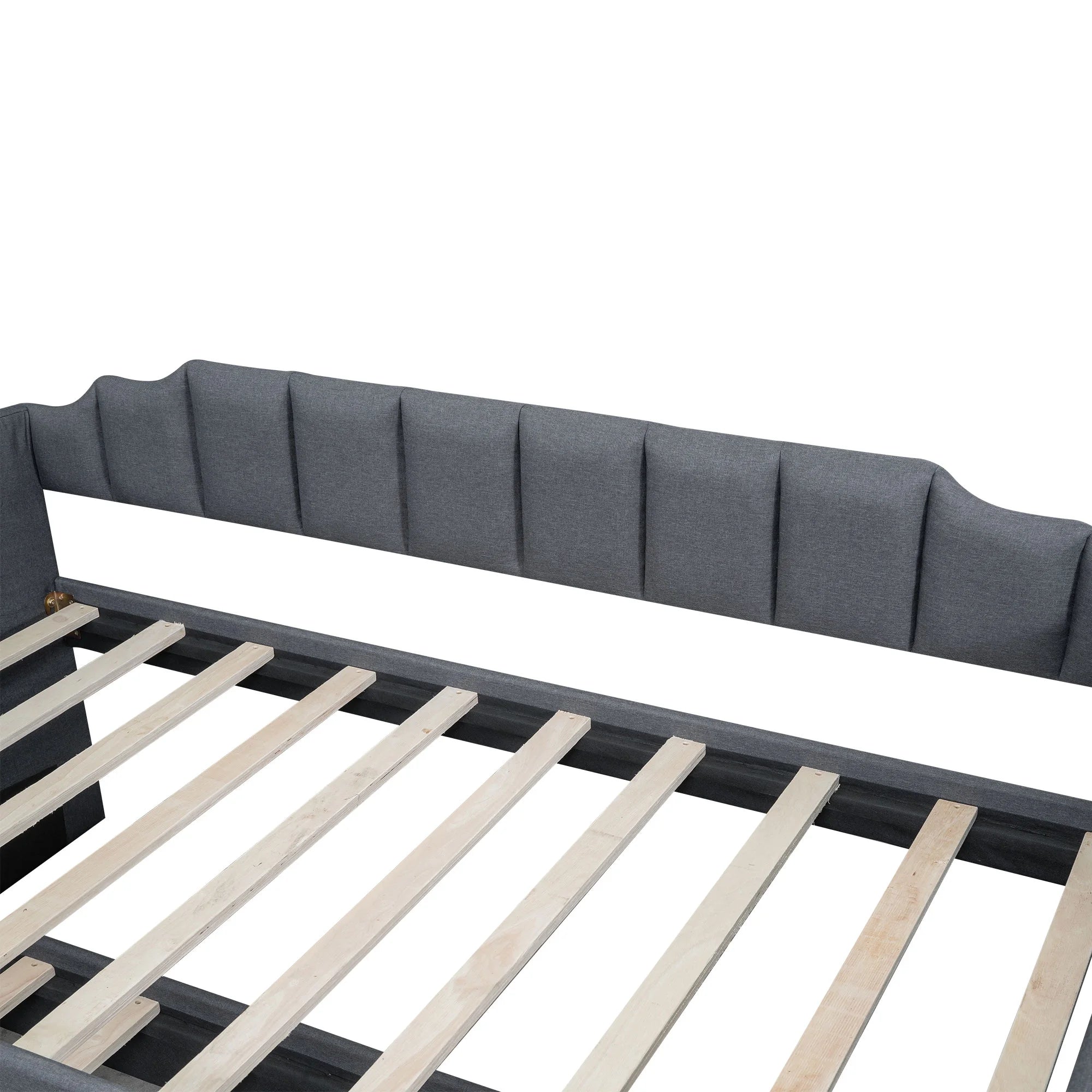 Bellemave Upholstered Daybed with Trundle and 3 Drawers, Twin Size Daybed Frame with Storage, Sofa Bed for Bedroom, Living Room, Guest Room (Gray)