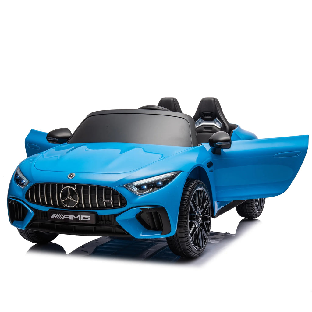 24V Ride on Car w/Parent Remote Control, Licensed Mercedes-Benz SL63 Powered Ride On Toy Car for Kids, Electric Car for Boy w/Music Bluetooth/LED Headlight/Belt, 200w Super Powerful Motor, Blue