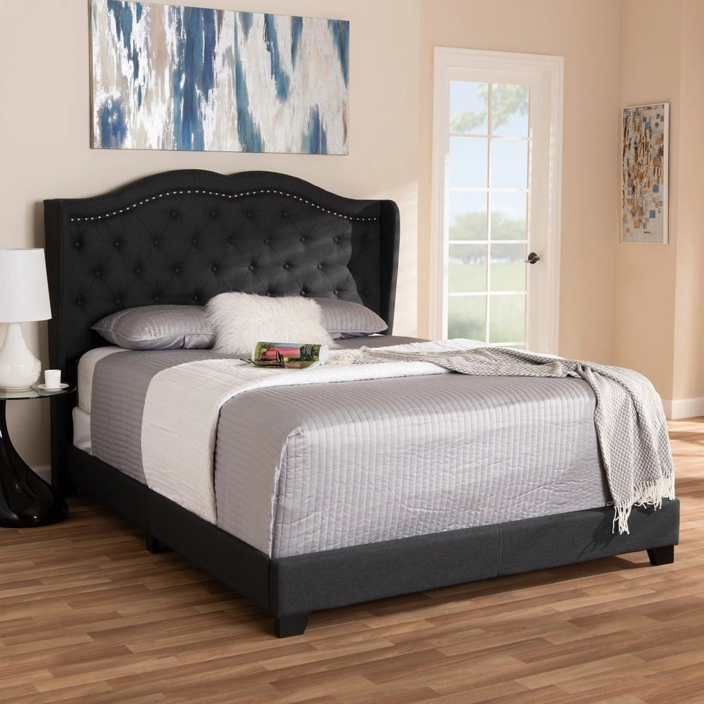 Baxton Studio Contemporary Bed by  Charcoal Queen