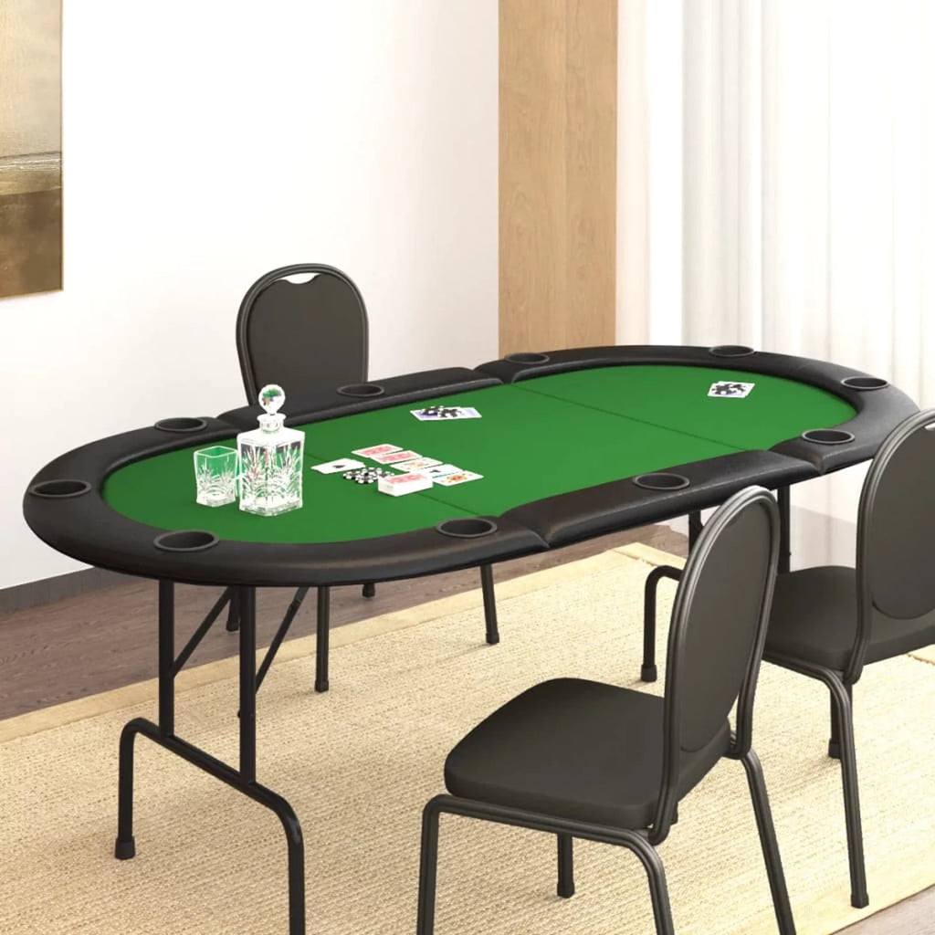Anself 10-Player Folding Poker Table Green 81.1"x41.7"x29.5"