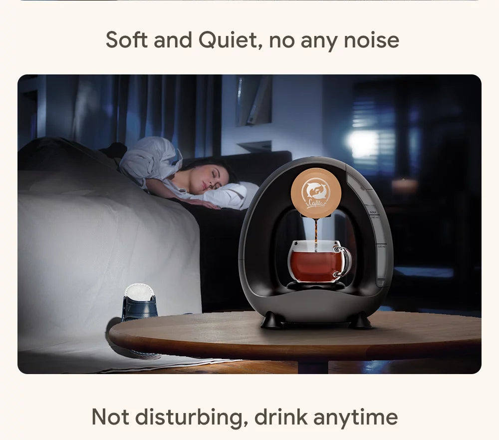 "iCafilas" Mini Q Coffee Maker One Cup 120ML/240ML Coffee Machine Portable American Coffee Maker Your Own Barista Semi-Automatic 1400W Coffee Maker Mini Personal Coffee Maker
