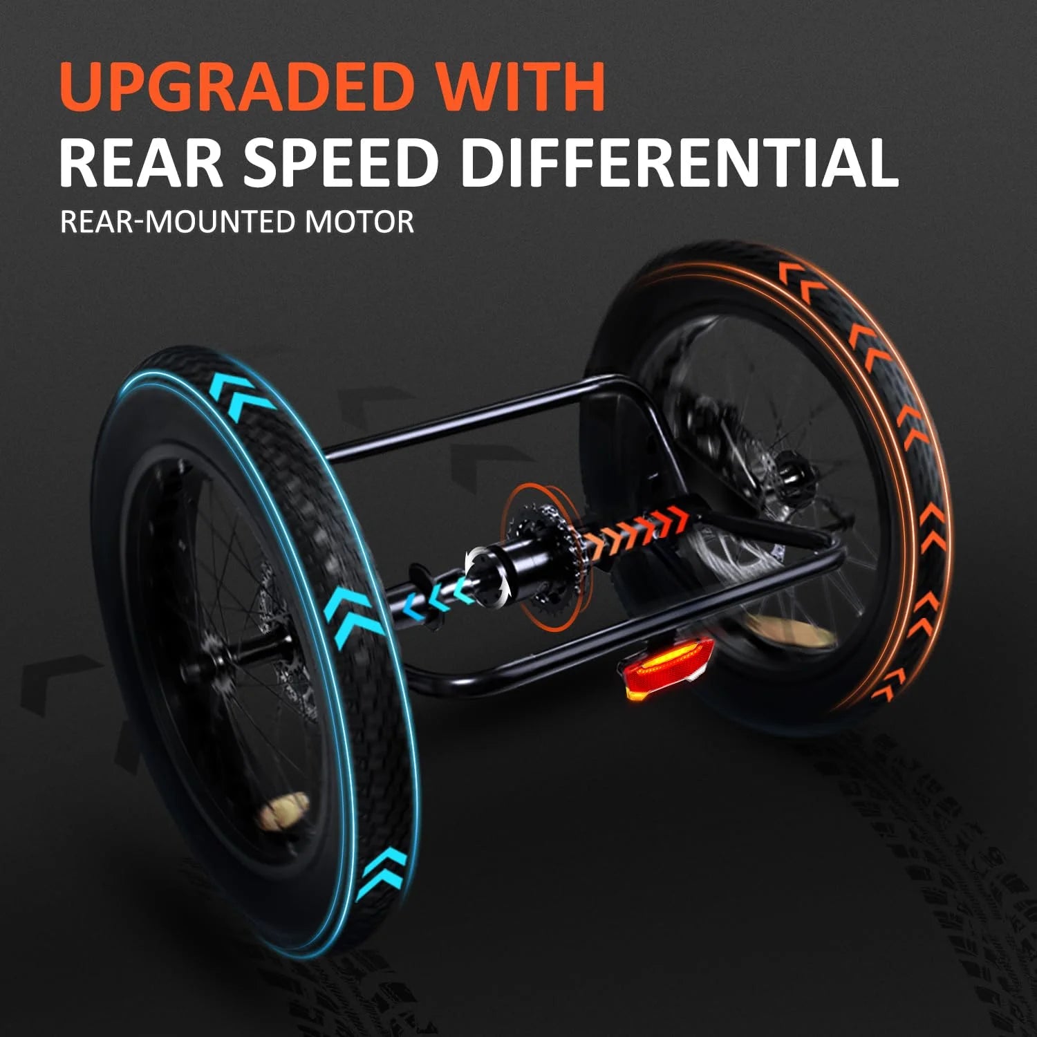 Addmotor Electric Trike, 750W (Peak 1400W) 90Miles Electric Tricycle for Adults, 48V 20Ah Folding 3 Wheel Electric Bikes with Parking Brake & Rear Speed Differential, E-310 Gray