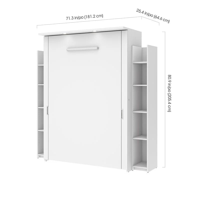 Atlin Designs 79" Full Murphy Bed and 2 Storage Units in White