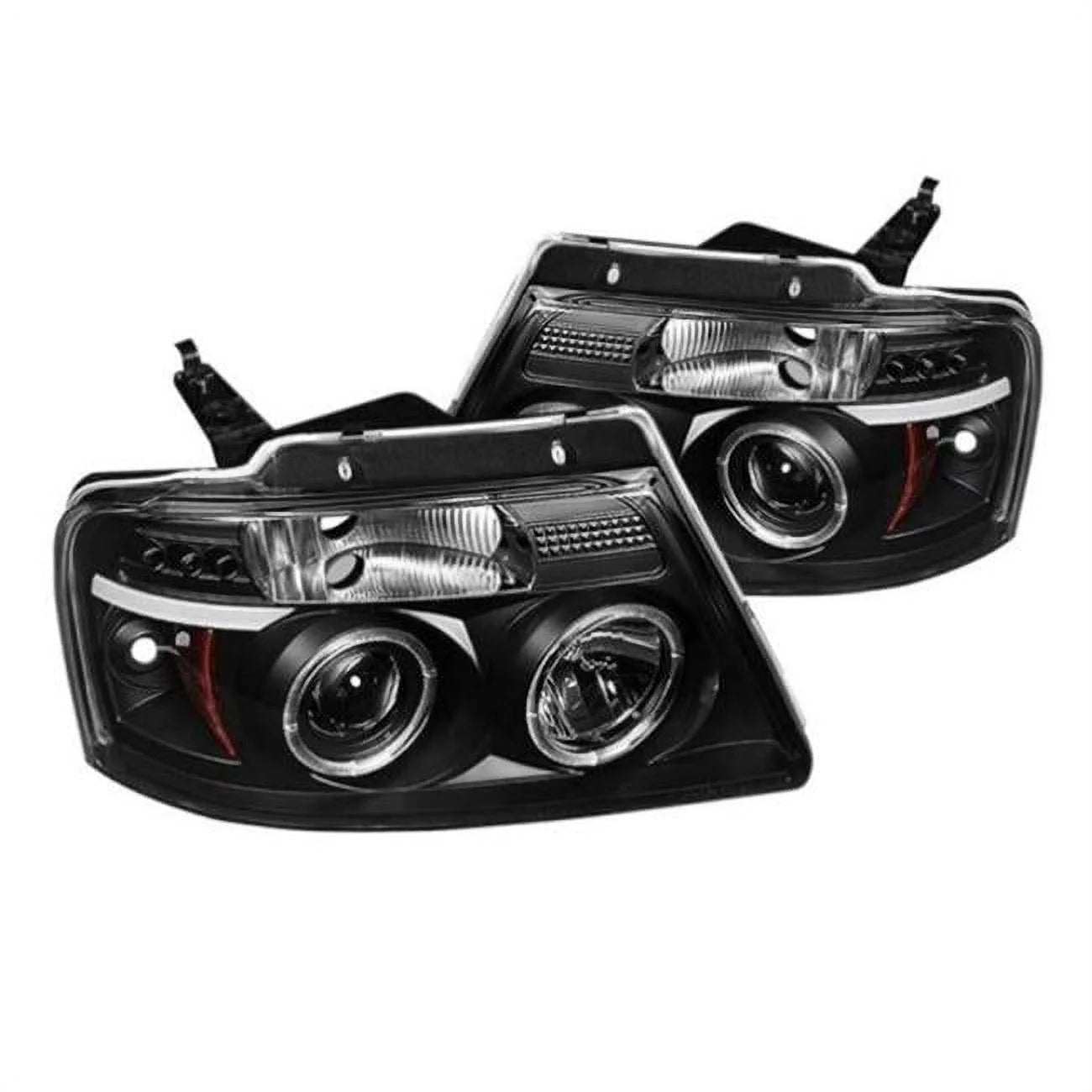 2004-2008 Ford F150 Black Halo Projector LED Headlights