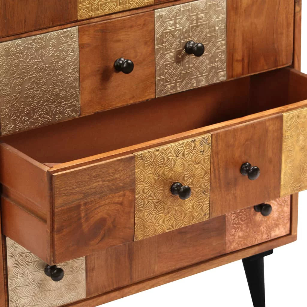 Anself Drawer Chest/Drawer Dresser, Chest of Drawers, Side Cabinet with 4 Drawers 23.6"x11.8"x29.5" Solid Acacia Wood