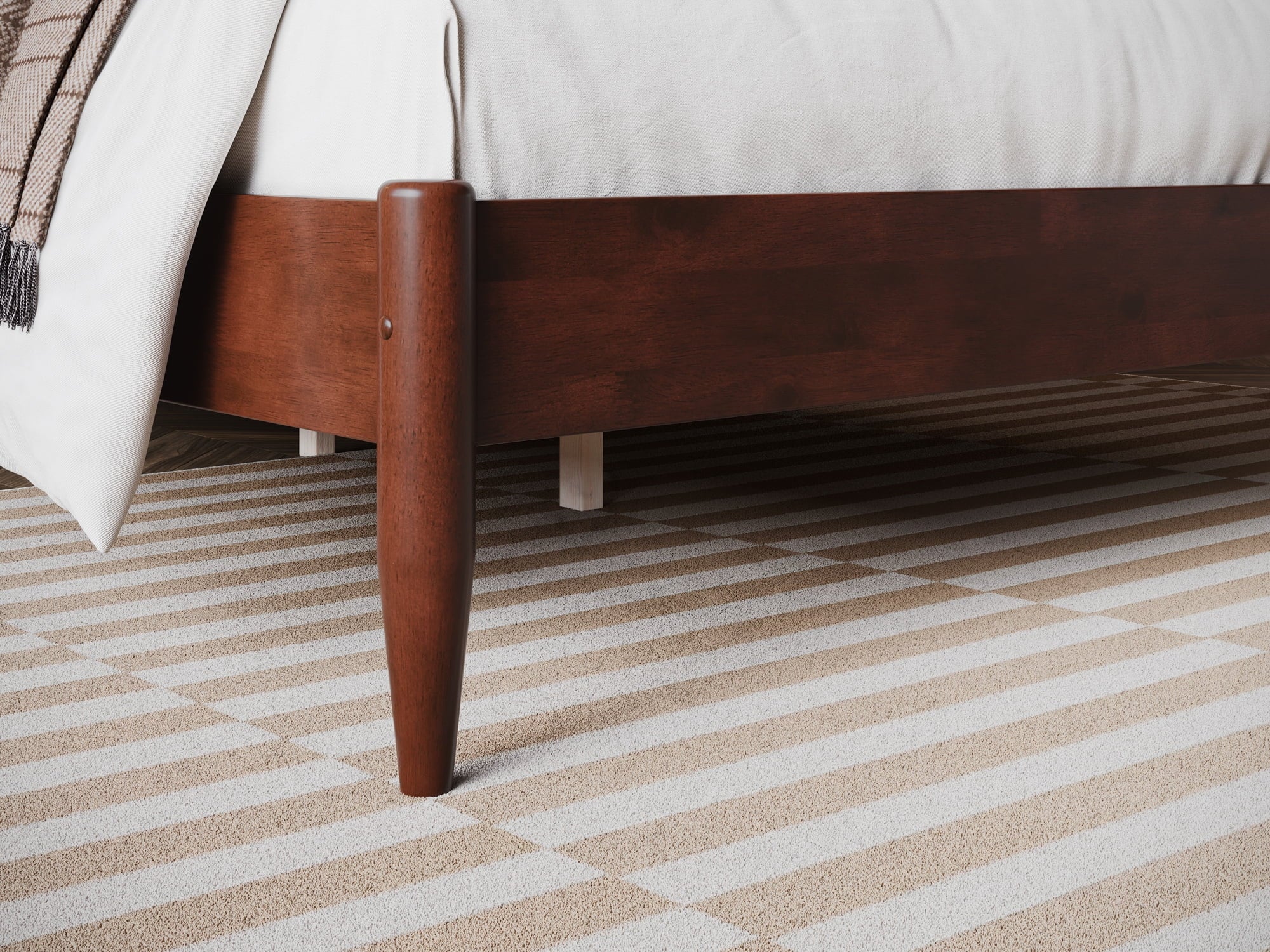 AFI Pasadena 14" Walnut Solid Wood Platform Bed, Full