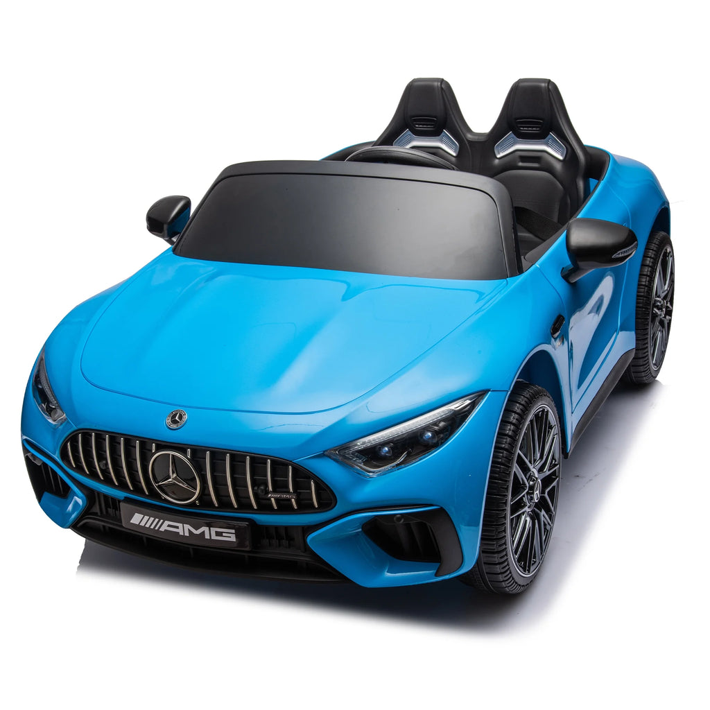 24V Ride on Car w/Parent Remote Control, Licensed Mercedes-Benz SL63 Powered Ride On Toy Car for Kids, Electric Car for Boy w/Music Bluetooth/LED Headlight/Belt, 200w Super Powerful Motor, Blue