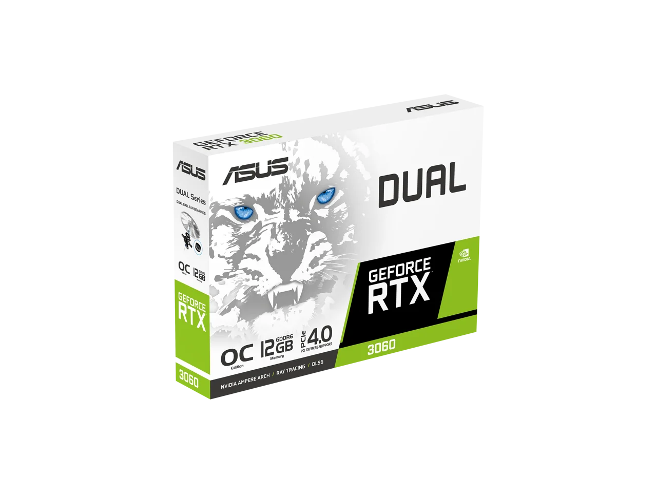 ASUS Dual GeForce RTX 3060 White OC Edition 12GB GDDR6 (PCIe 4.0, 12GB GDDR6, HDMI 2.1, DisplayPort 1.4a, 2-slot design, Axial-tech fan design, 0dB technology) DUAL-RTX3060-O12G-WHITE