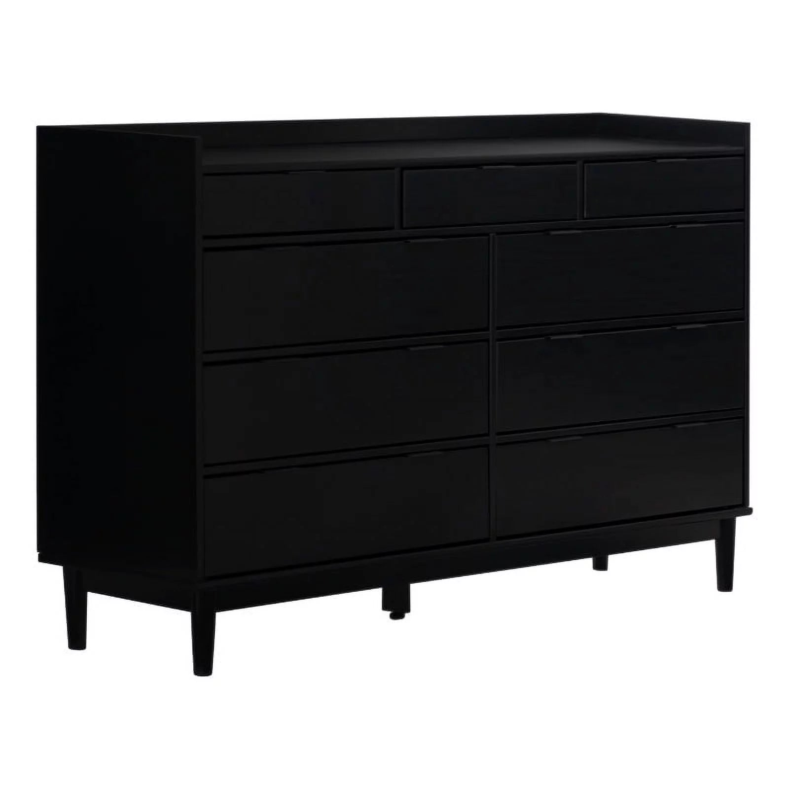 60" Lee 9 Drawer Solid Wood Dresser - Black