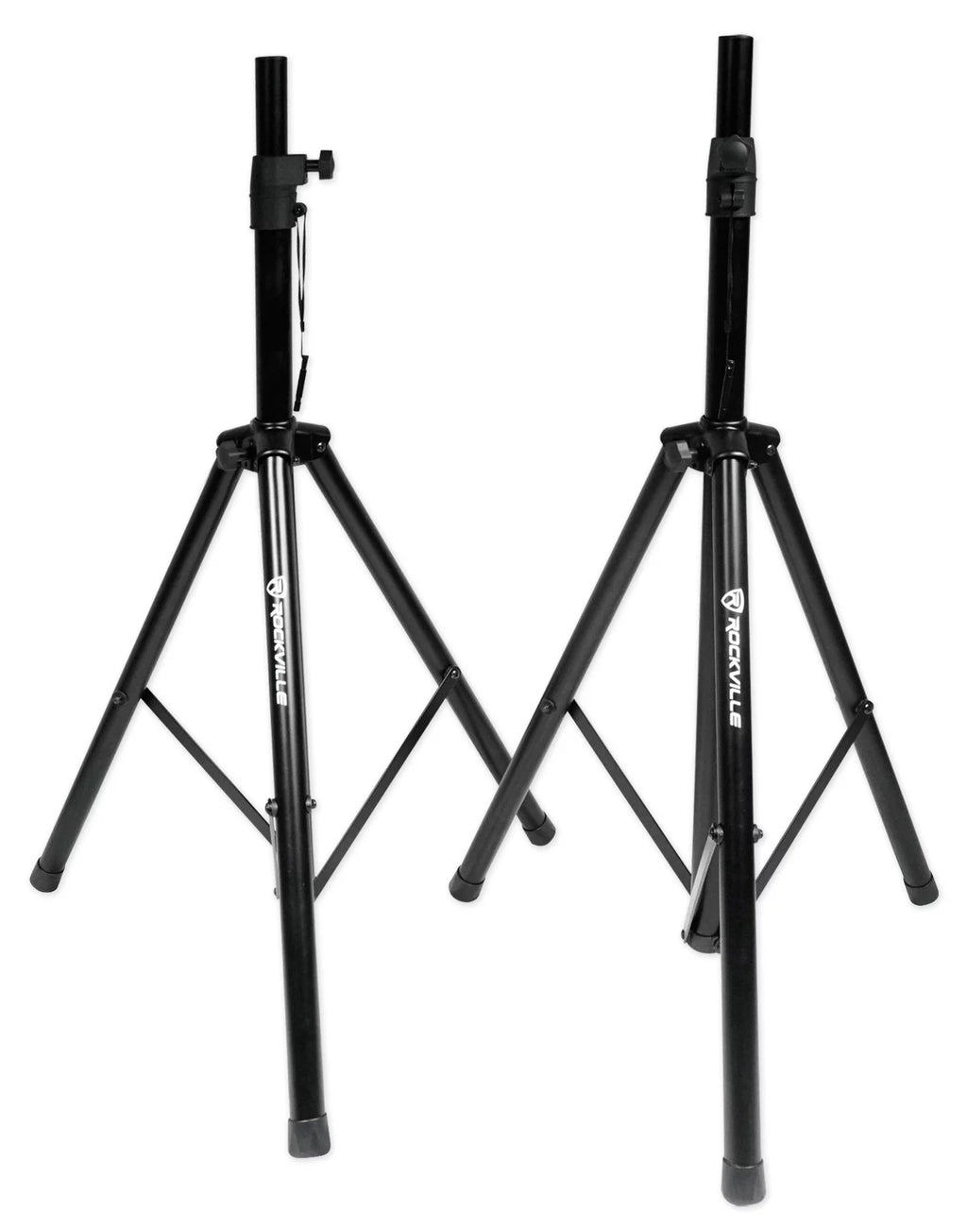 (2) Rockville SPGN154 15" 1600W DJ PA Speakers+Powered 4-Ch. Mixer+Stands+Cables