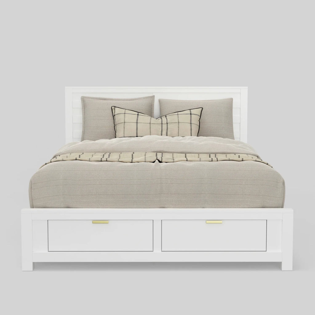 Alpine Furniture Carmel Wood Queen Storage Bed in White