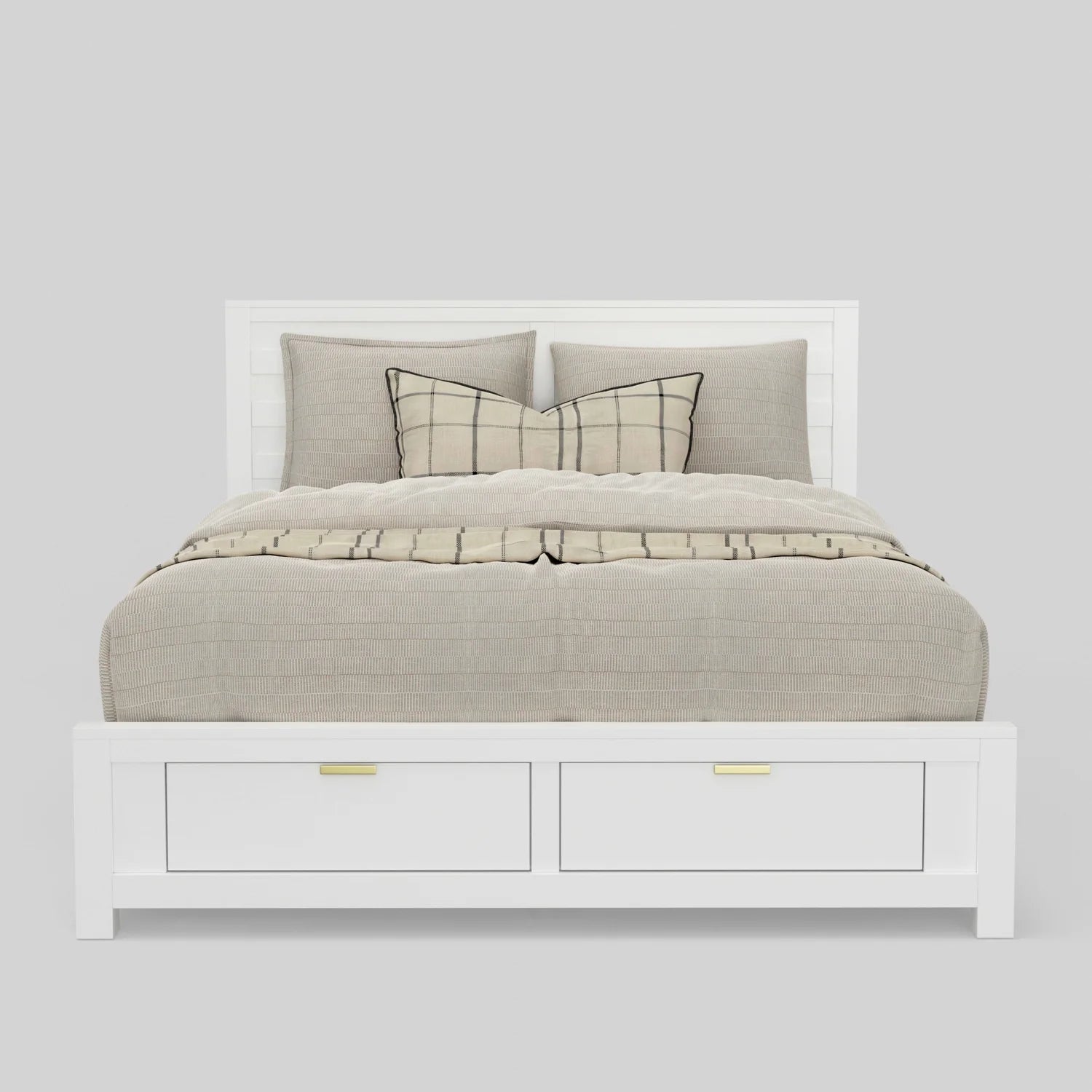 Alpine Furniture Carmel Wood Queen Storage Bed in White