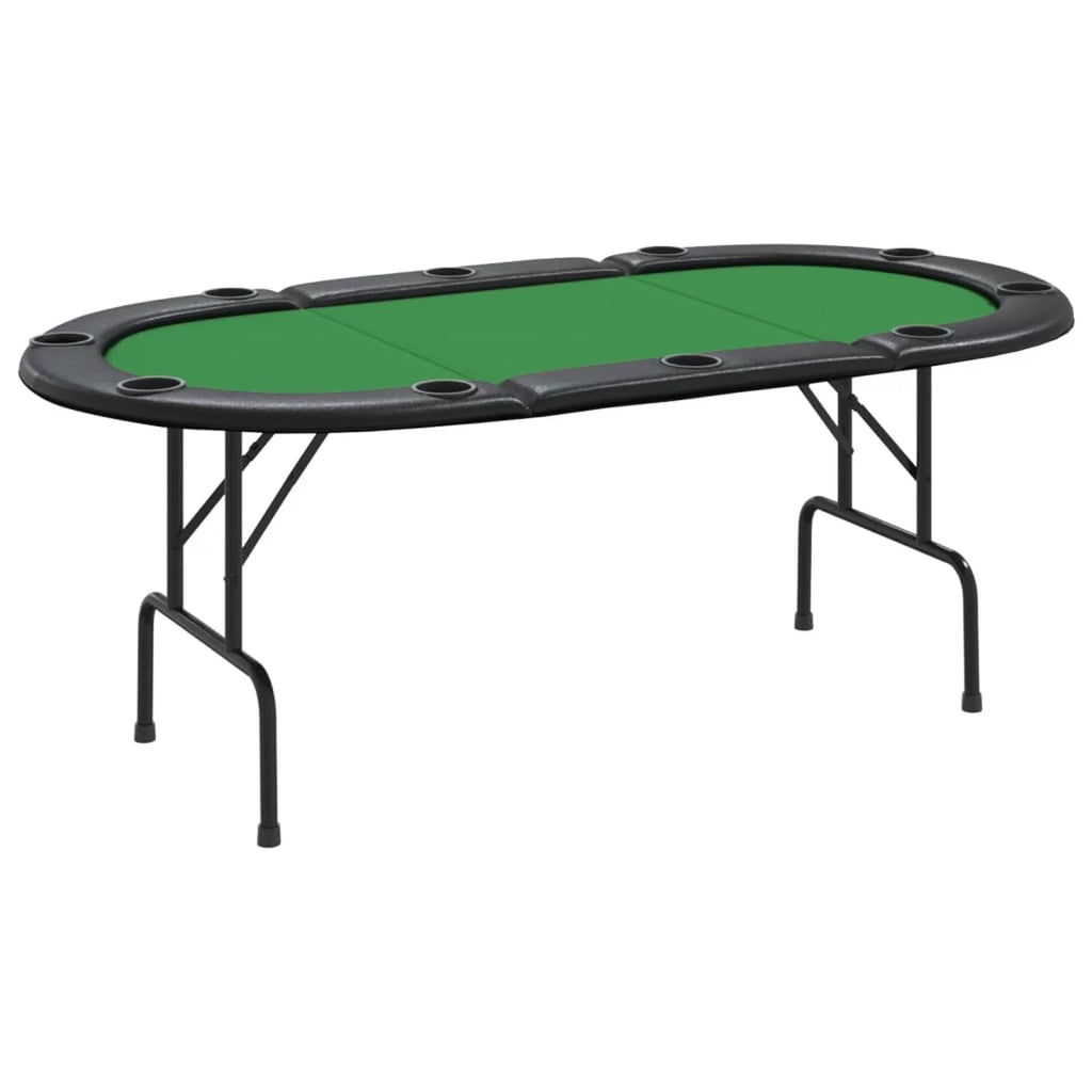 Anself 10-Player Folding Poker Table Green 81.1"x41.7"x29.5"