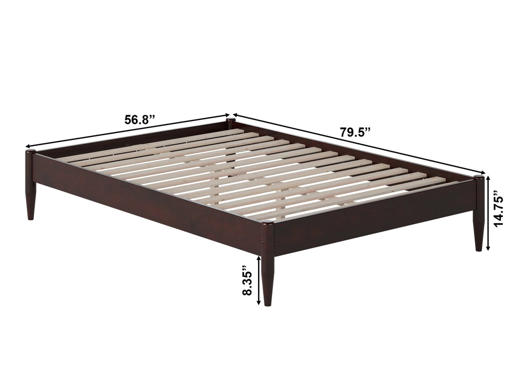 AFI Pasadena 14" Espresso Solid Wood Platform Bed, Full