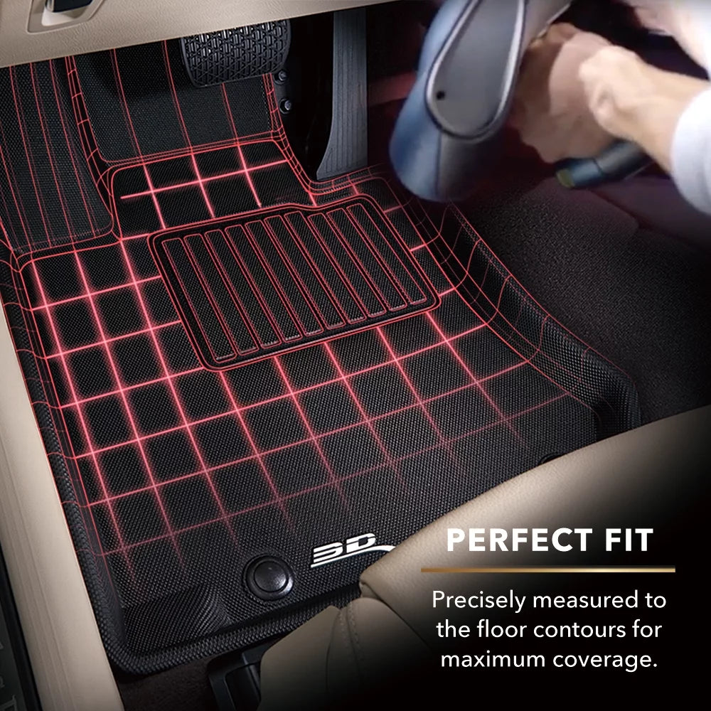 3D MAXpider KAGU Floor Mat (BLACK) compatible with TOYOTA HIGHLANDER 2020-2024 - Full Set