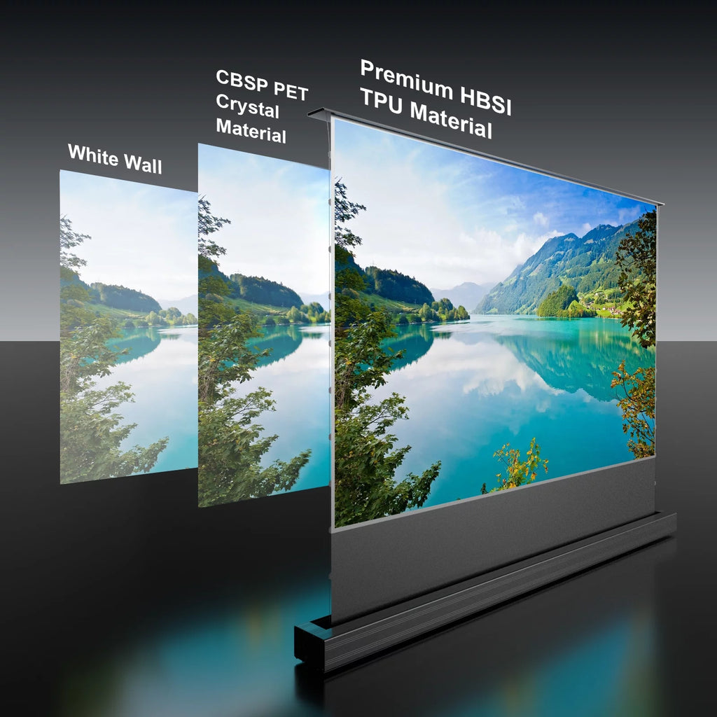 AWOL VISION 120" Motorized Floor Rising Ambient Light Rejecting Projector Screen for Ultra Short Throw Projector
