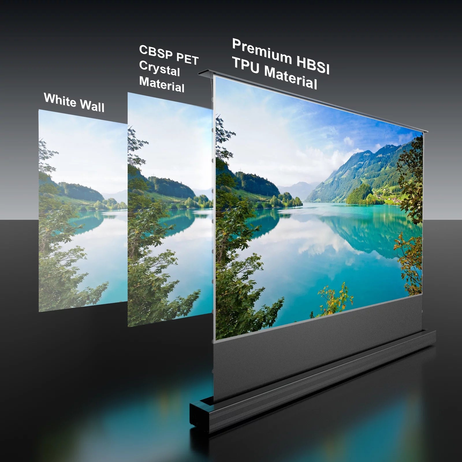 AWOL VISION 120" Motorized Floor Rising Ambient Light Rejecting Projector Screen for Ultra Short Throw Projector