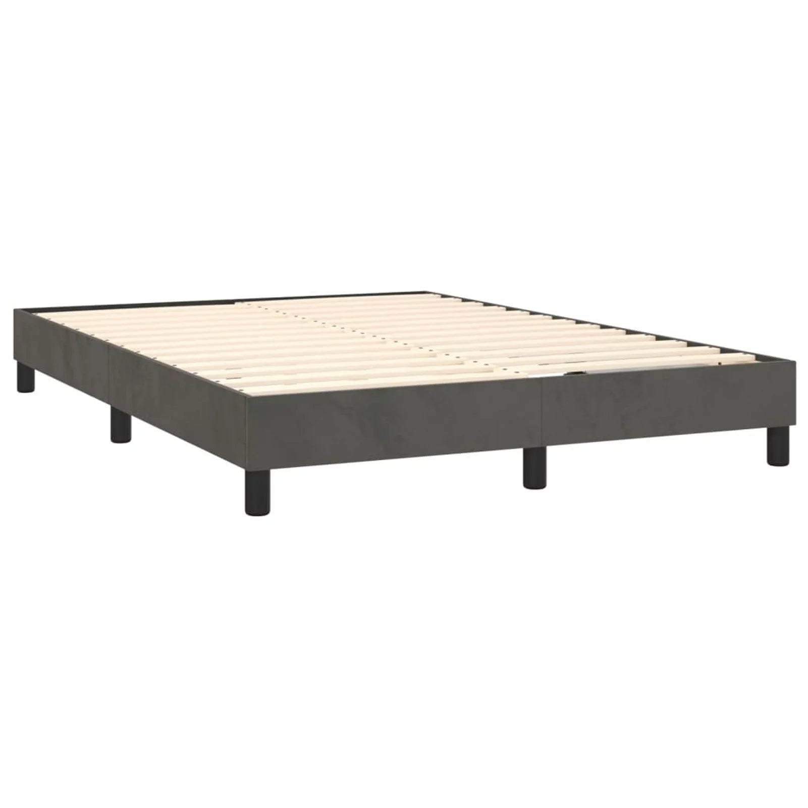 Anself Box Spring Bed with Mattress Dark Gray Full