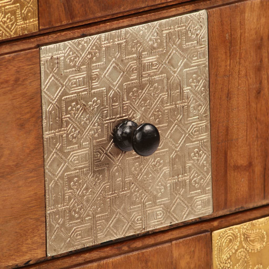 Anself Drawer Chest/Drawer Dresser, Chest of Drawers, Side Cabinet with 4 Drawers 23.6"x11.8"x29.5" Solid Acacia Wood