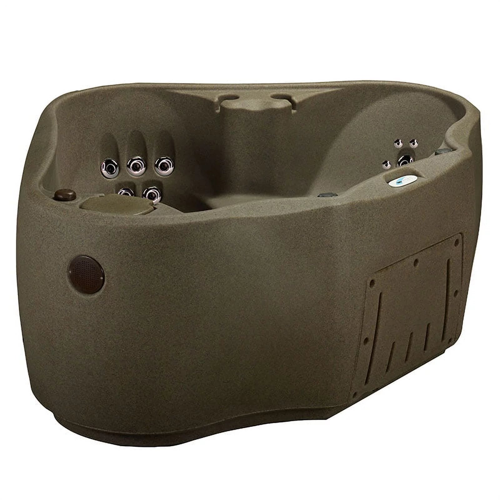 Aquarest Spas Powered By Jacuzzi® AR-300 Premium 2 Person - 20 Jet Oval Plug and Play Hot Tub with Ozonator - LED waterfall - 2hp pump - Brownstone