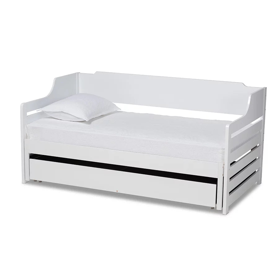 Baxton Studio Jameson Modern and Transitional White Finished Expandable Twin Size to King Size Daybed with Storage