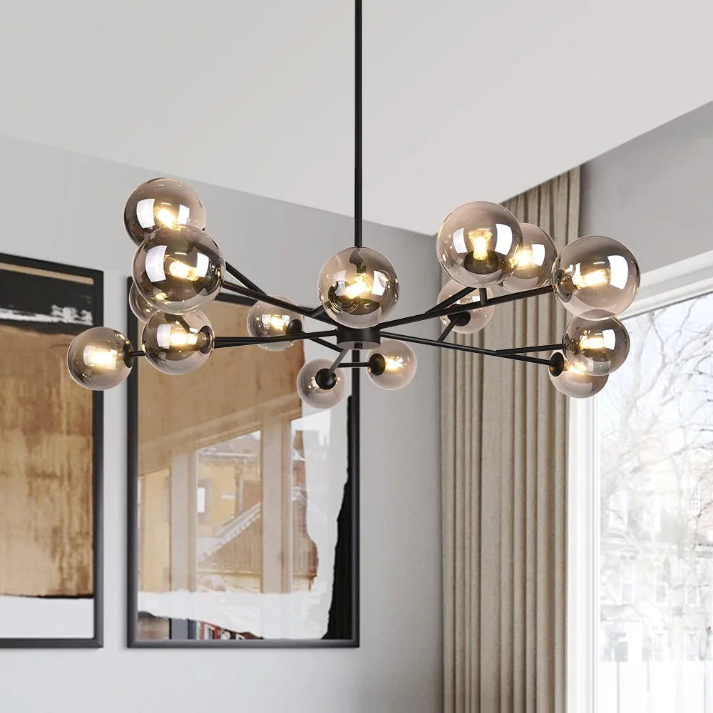 15-light Glass Globe Bubble Sputnik Chandelier Gold Gold